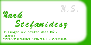 mark stefanidesz business card